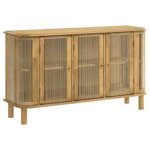 Redbridge 3-Door Rope Panel Sideboard Accent Storage Cabinet Natural