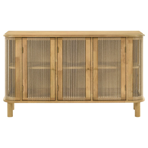 Redbridge 3-Door Rope Panel Sideboard Accent Storage Cabinet Natural