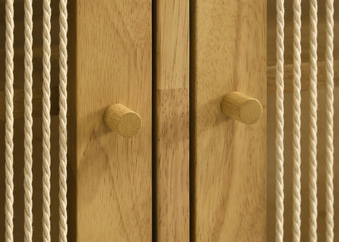 Redbridge 3-Door Rope Panel Sideboard Accent Storage Cabinet Natural