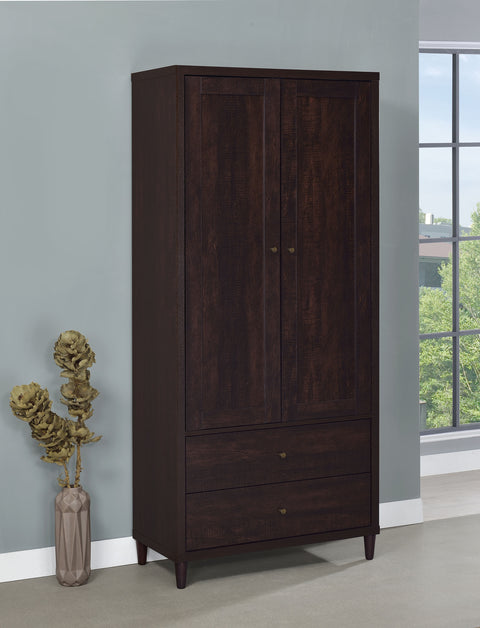 Haidera 2-door Tall Accent Storage Cabinet Rustic TobaccoRustic Tobacco