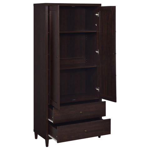 Haidera 2-door Tall Accent Storage Cabinet Rustic TobaccoRustic Tobacco
