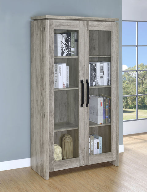 David 2-door Engineered Wood Tall Cabinet Grey DriftwoodGrey Driftwood