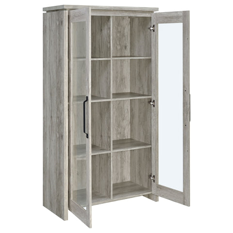 David 2-door Engineered Wood Tall Cabinet Grey DriftwoodGrey Driftwood