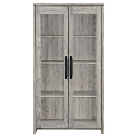David 2-door Engineered Wood Tall Cabinet Grey DriftwoodGrey Driftwood