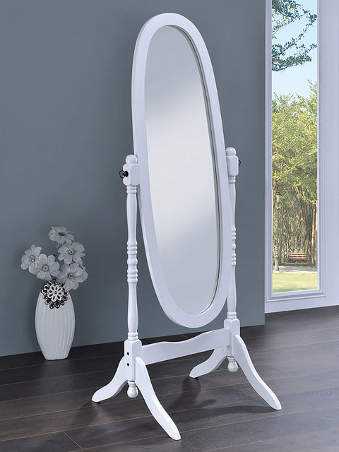 Carla Wood Adjustable Full Length Cheval Mirror WhiteWhite