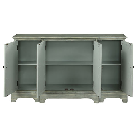 Katerina 4-door Wood Trellis Storage Accent Cabinet GreyGrey
