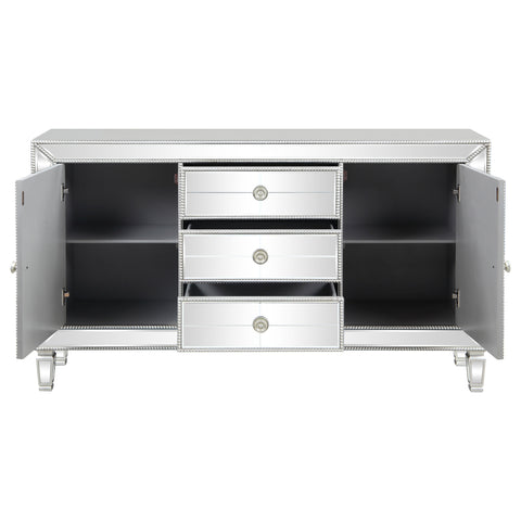 Gilson 3-drawer Mirrored Storage Accent Cabinet SilverMirror