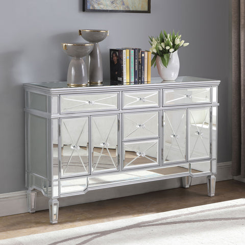 Zola 5-drawer Mirrored Storage Accent Cabinet SilverMirror