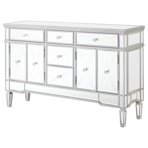 Zola 5-drawer Mirrored Storage Accent Cabinet SilverMirror