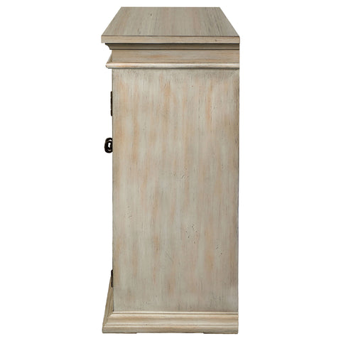 Davidson 4-door Wood Lattice Storage Accent Cabinet Light HoneyLight Honey