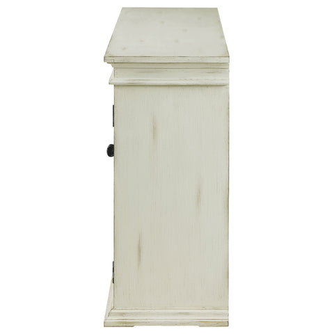 Davidson 4-door Wood Lattice Storage Accent Cabinet WhiteWhite
