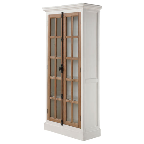 Iggy 2-door Wood Tall Cabinet Distressed White and BrownDistressed White