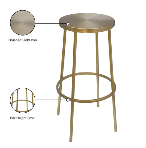 Genoa Gold Iron Bar Stool Gold