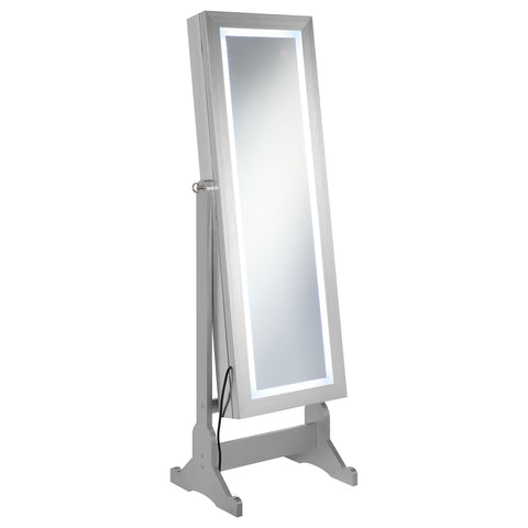 Claudia Cheval Mirror with Jewelry Storage SilverSilver