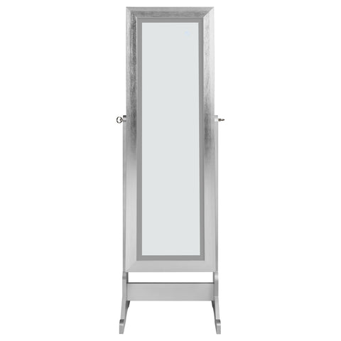 Claudia Cheval Mirror with Jewelry Storage SilverSilver