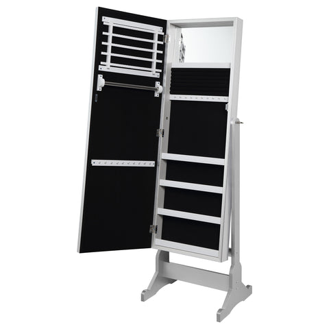 Claudia Cheval Mirror with Jewelry Storage SilverSilver
