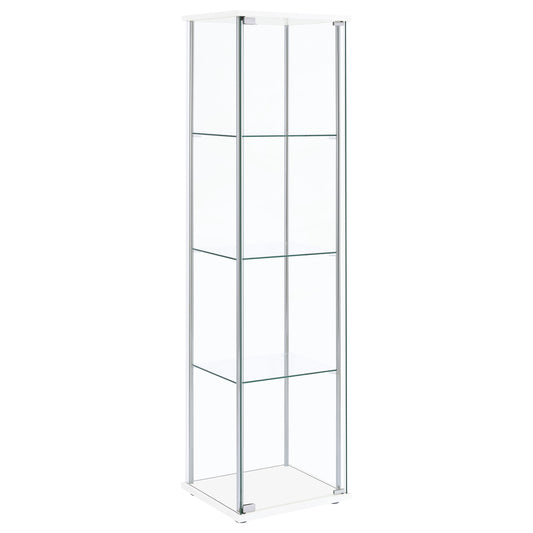 Ellison 4-shelf Clear Glass Curio Cabinet WhiteWhite