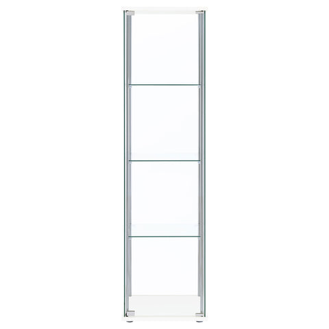 Ellison 4-shelf Clear Glass Curio Cabinet WhiteWhite