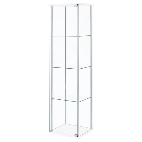 Ellison 4-shelf Clear Glass Curio Cabinet WhiteWhite