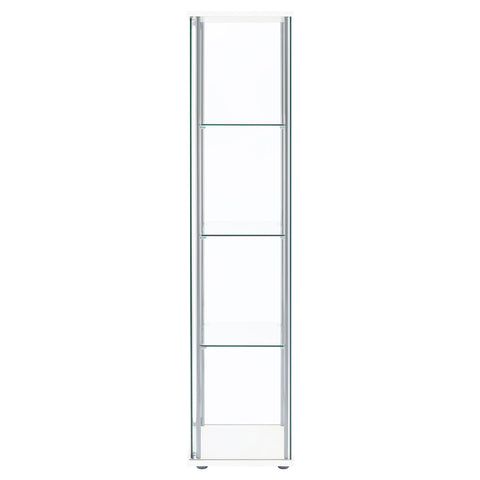 Ellison 4-shelf Clear Glass Curio Cabinet WhiteWhite