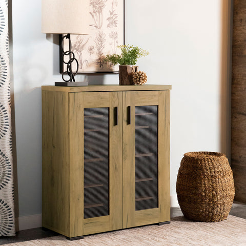 Kovu 6-shelf Engineered Wood Shoe Cabinet Golden OakGolden Oak