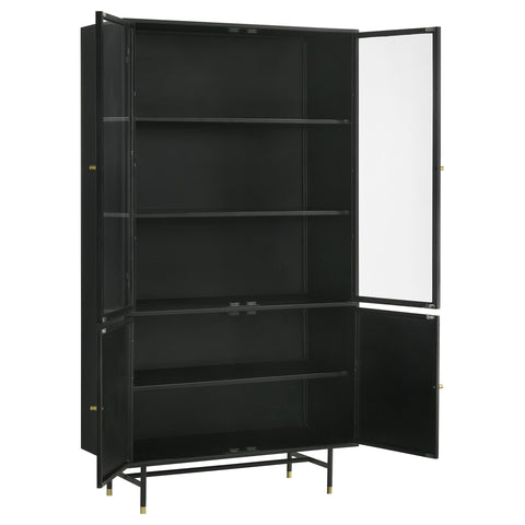 Catabella 4-door Metal Tall Storage Cabinet Matte BlackMatte Black