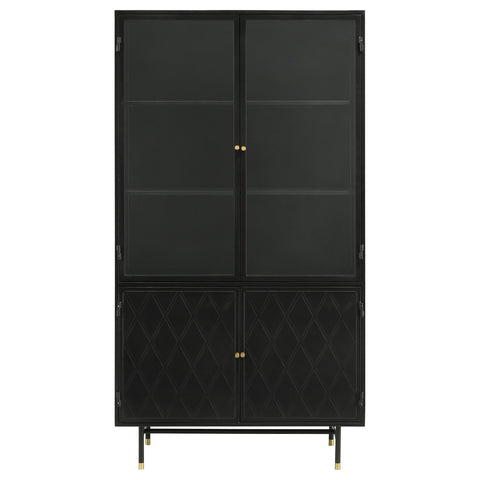 Catabella 4-door Metal Tall Storage Cabinet Matte BlackMatte Black