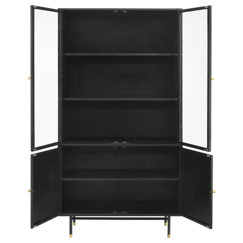 Catabella 4-door Metal Tall Storage Cabinet Matte BlackMatte Black