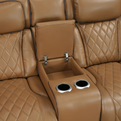 Lorenzo Brown Power Reclining Sofa & Loveseat Set