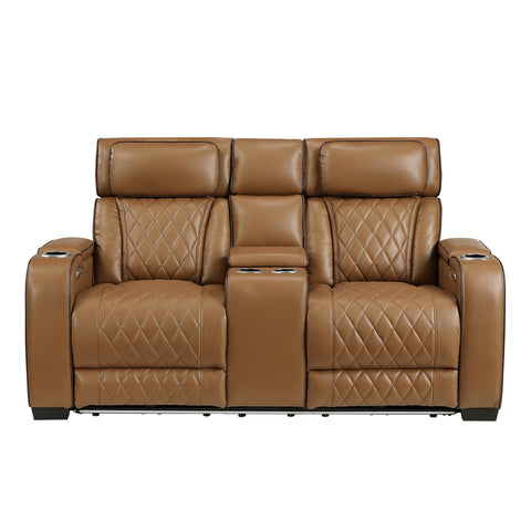 Lorenzo Brown Power Reclining Sofa & Loveseat Set