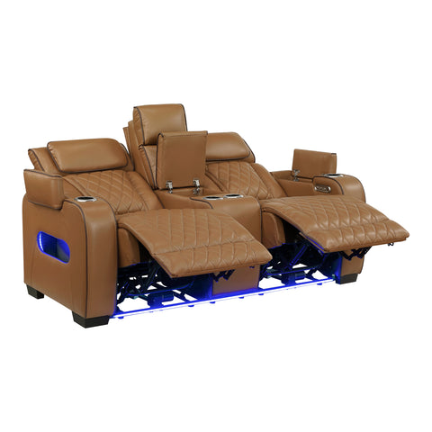 Lorenzo Brown Power Reclining Sofa & Loveseat Set