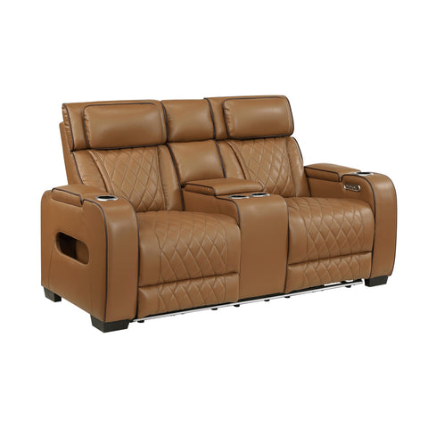 Lorenzo Brown Power Reclining Sofa & Loveseat Set