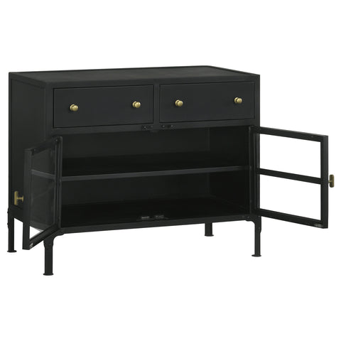 Deepika 2-drawer Metal Accent Storage Cabinet Matte BlackMatte Black