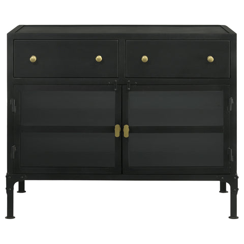 Deepika 2-drawer Metal Accent Storage Cabinet Matte BlackMatte Black