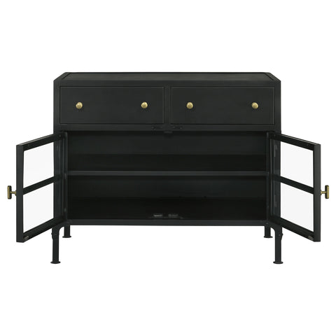 Deepika 2-drawer Metal Accent Storage Cabinet Matte BlackMatte Black