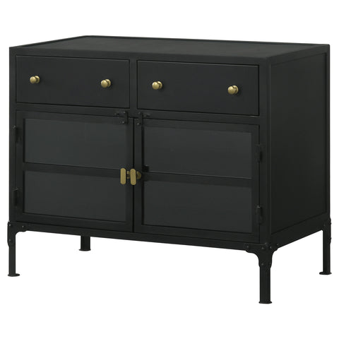 Deepika 2-drawer Metal Accent Storage Cabinet Matte BlackMatte Black