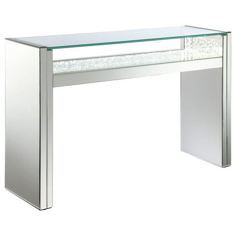 Tobin Mirrored Acrylic Console Table LED Lighting SilverMirror