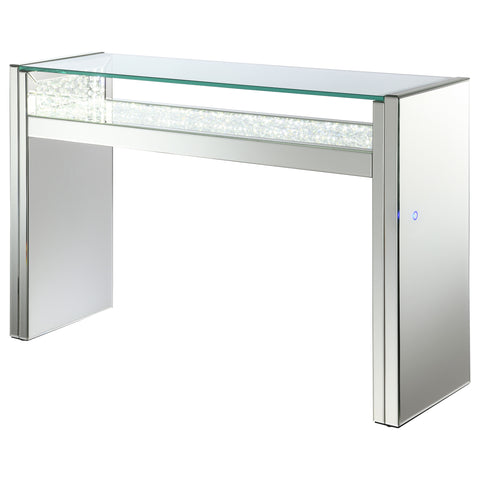 Tobin Mirrored Acrylic Console Table LED Lighting SilverMirror