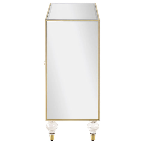 Carrie 2-door Mirrored Accent Cabinet Silver and ChampagneMirror