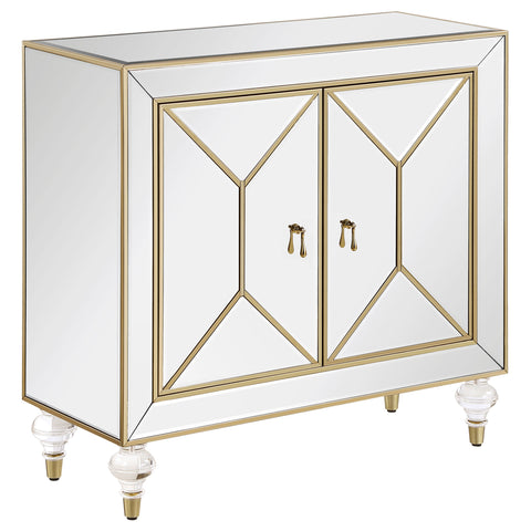 Anderson 2-door Mirrored Storage Accent Cabinet ChampagneMirror