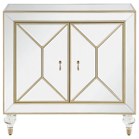 Anderson 2-door Mirrored Storage Accent Cabinet ChampagneMirror