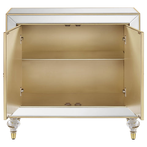 Anderson 2-door Mirrored Storage Accent Cabinet ChampagneMirror