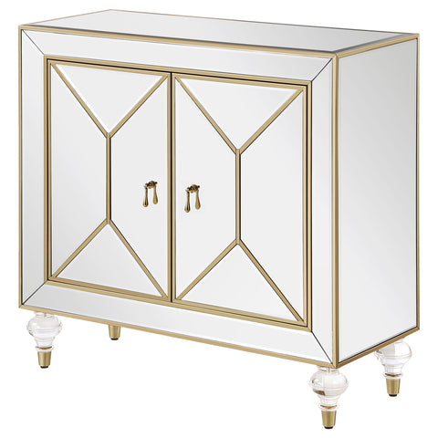 Anderson 2-door Mirrored Storage Accent Cabinet ChampagneMirror