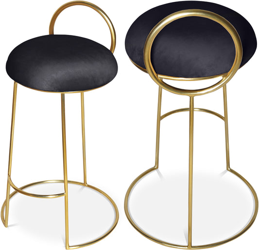 Alma Black Velvet Counter Stool