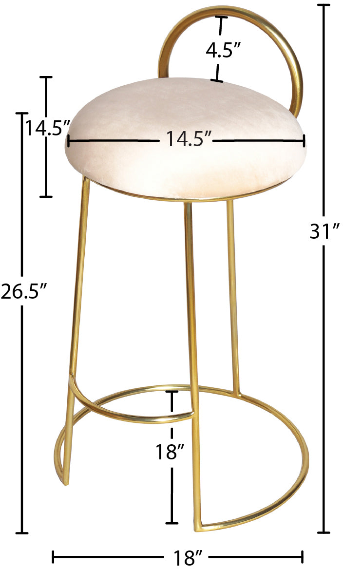 copley cream velvet counter stool c