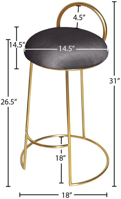 Copley Grey Velvet Counter Stool C