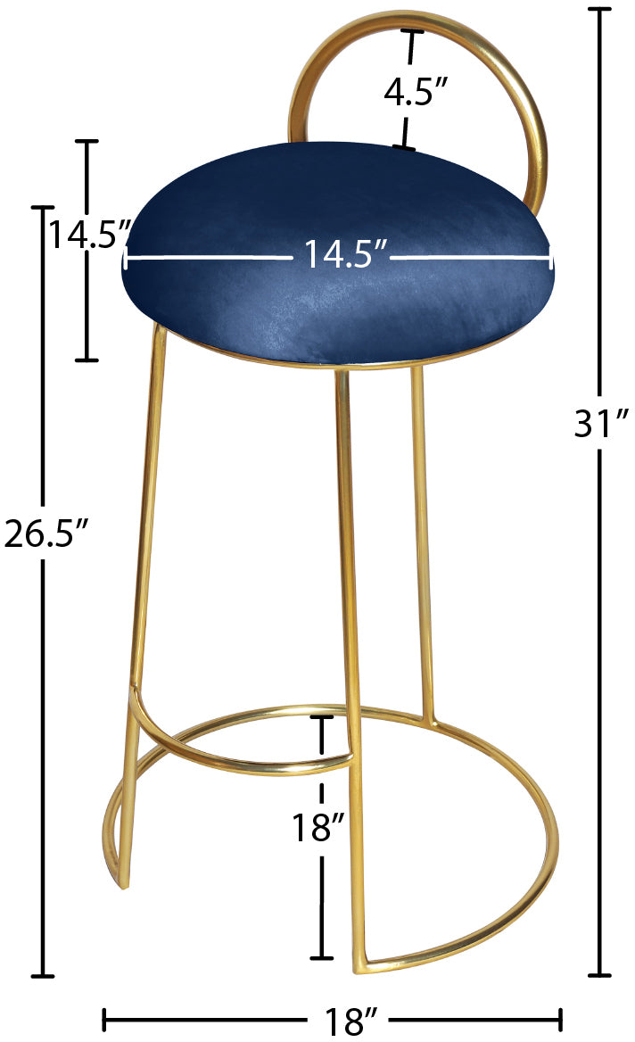 copley navy velvet counter stool c