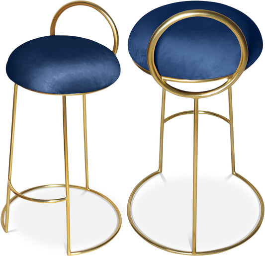 Alma Navy Velvet Counter Stool