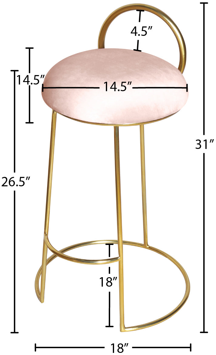 copley pink velvet counter stool c