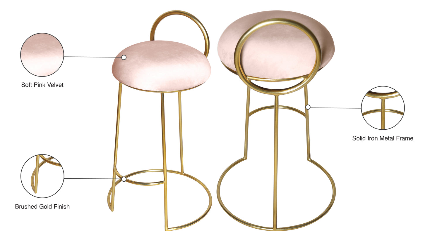 copley pink velvet counter stool c